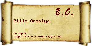 Bille Orsolya névjegykártya